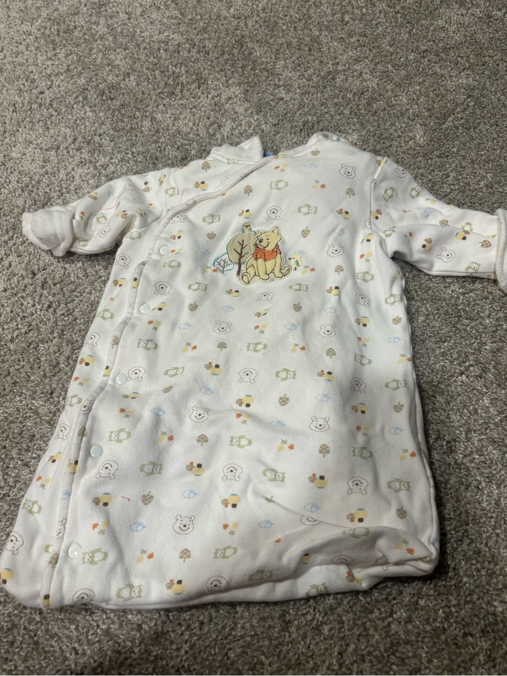 Disney Winnie the Pooh White Sleep Sack with Pastel Prints